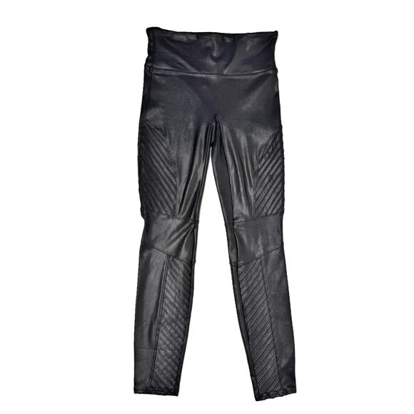 Spanx Faux Leather Moto Leggings Womens Small Petite - Picture 7 of 16
